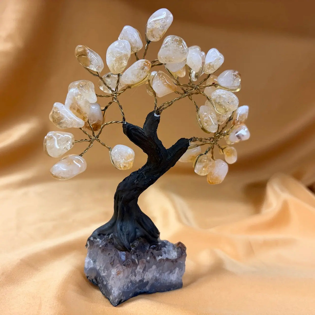 Kristallipuu - Sitriini - Ametisti 15cm - 030