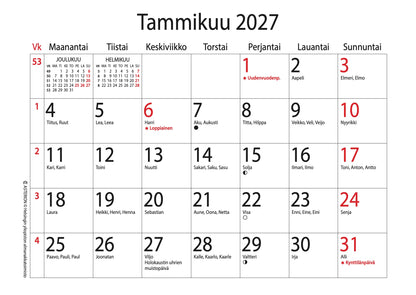 Valokalenteri 2027