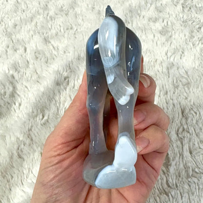 Akaatti - Kristalliyksisarvinen Lumina 300g - 12cm - Valkoisen Liekin Voima