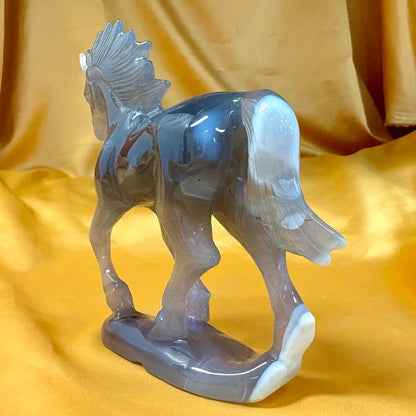 Akaatti - Kristalliyksisarvinen Lumina 300g - 12cm - Valkoisen Liekin Voima