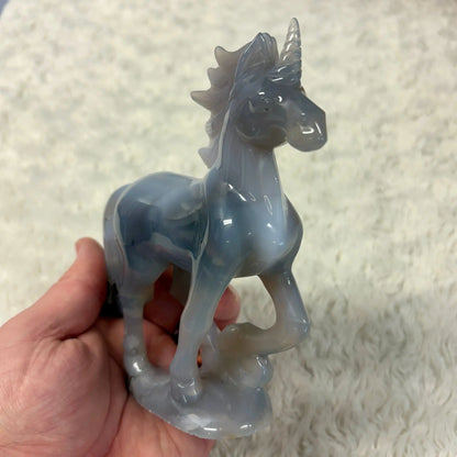 Akaatti - Kristalliyksisarvinen Magnusti 460g - Valkoisen Liekin Voima