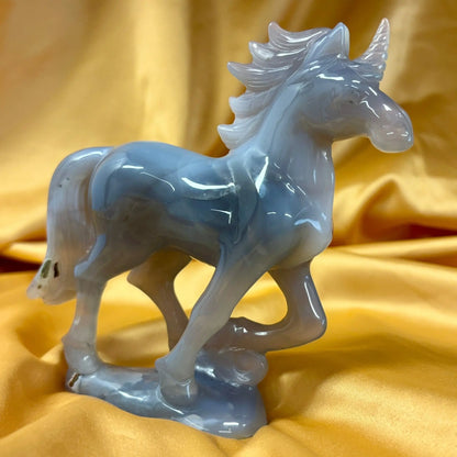 Akaatti - Kristalliyksisarvinen Magnusti 460g - Valkoisen Liekin Voima