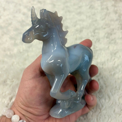 Akaatti - Kristalliyksisarvinen Magnusti 460g - Valkoisen Liekin Voima