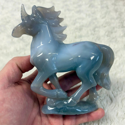 Akaatti - Kristalliyksisarvinen Magnusti 460g - Valkoisen Liekin Voima