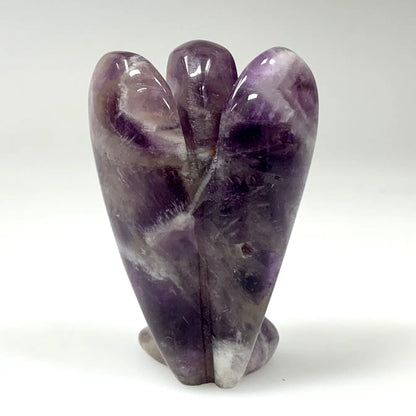 Chevron ametisti - Kristallienkeli – Arkkienkeli Zadkiel 5cm - Valkoisen Liekin Voima