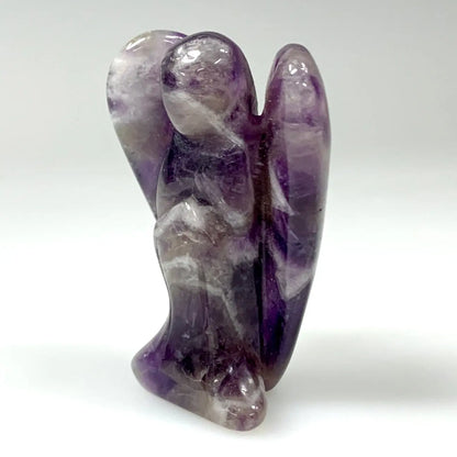 Chevron ametisti - Kristallienkeli – Arkkienkeli Zadkiel 5cm - Valkoisen Liekin Voima