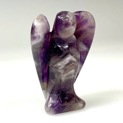 Chevron ametisti - Kristallienkeli – Arkkienkeli Zadkiel 5cm - Valkoisen Liekin Voima