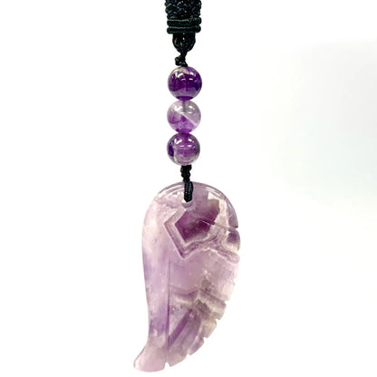 Chevron ametisti (selkeät chevron kuviot) - Enkelinsiipikaulakoru - Violettiliekin voimaa - Valkoisen Liekin Voima