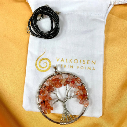 Karneoli - Elämänpuu kaulakoru - 5cm - Valkoisen Liekin Voima