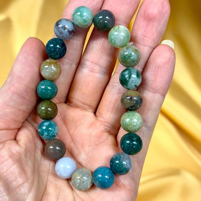 Intian akaatti - Rannekoru - Ikuisuuskivi, helpottaa ajatusta vanhenemisesta, lisäten charmia - Valkoisen Liekin Voima