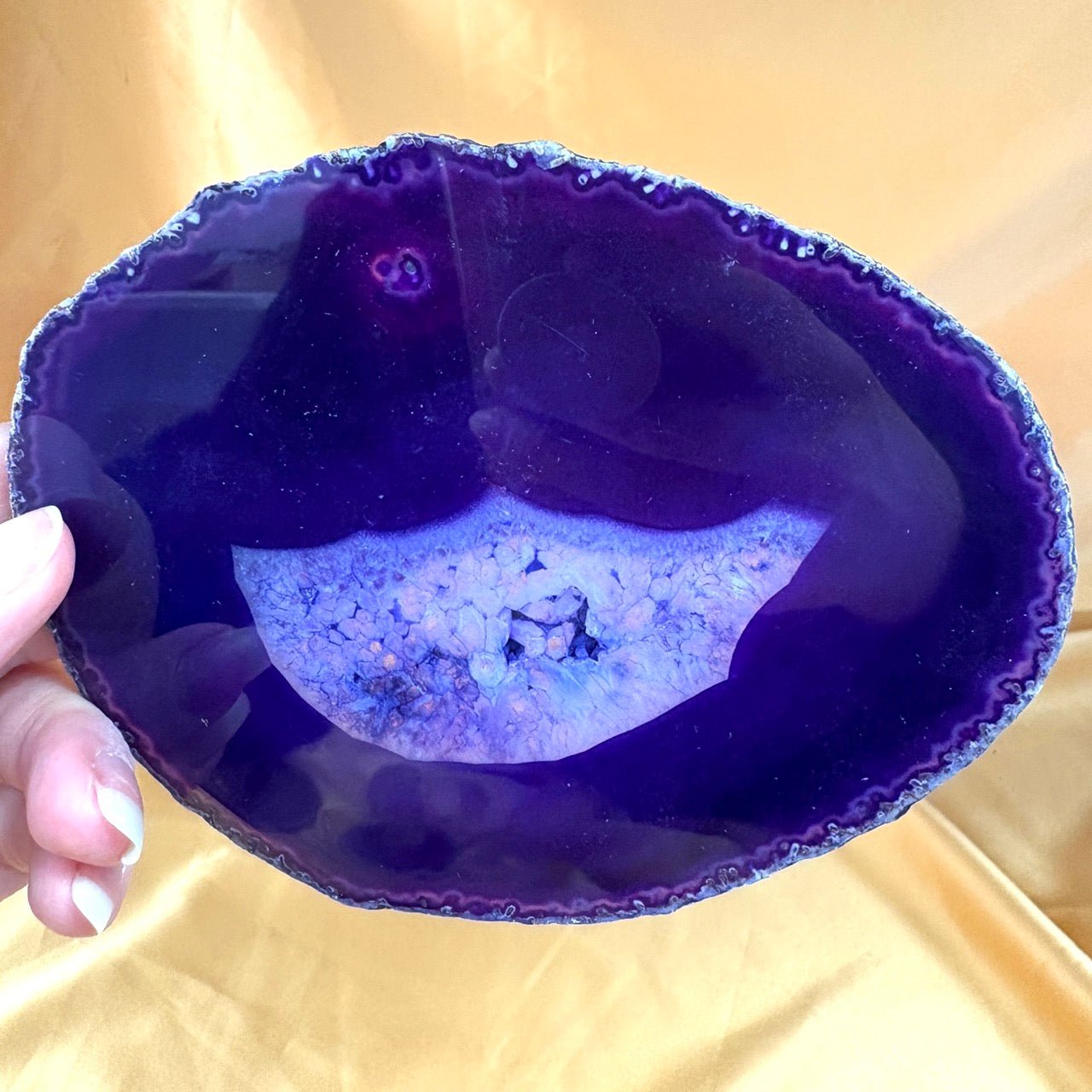 Iso Lila Akaattilevy - 13cm x 10,5cm - Valkoisen Liekin Voima