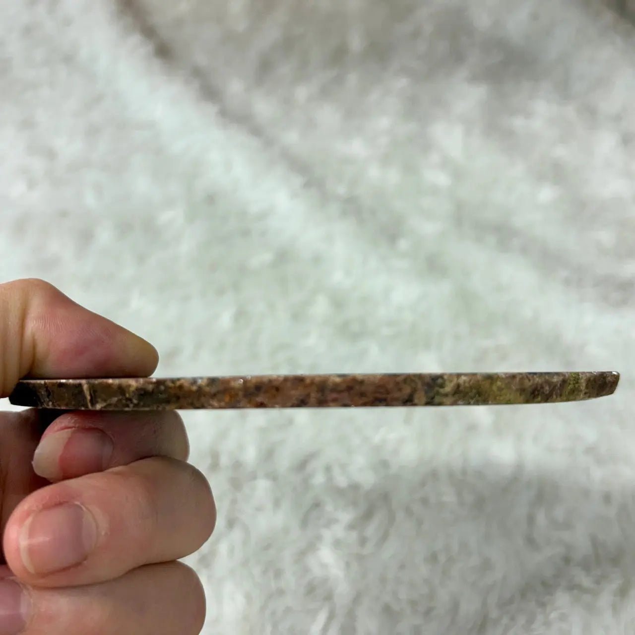 Iso uniikki Akaattilevy - Musta - 13cm x 12cm - 170g - Valkoisen Liekin Voima