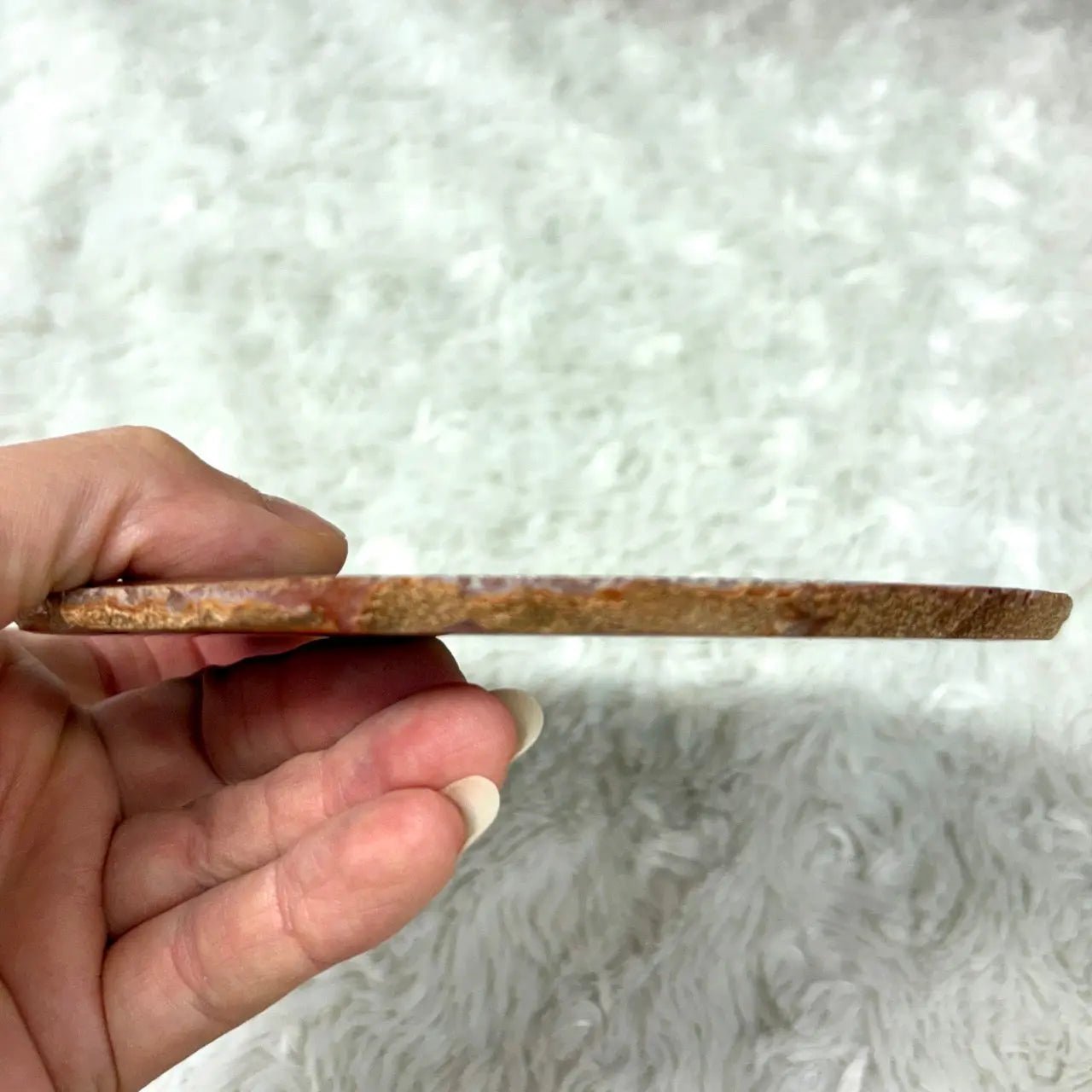 Iso uniikki Akaattilevy - Punaruskea - 14cm x 11,5cm - 200g - Valkoisen Liekin Voima