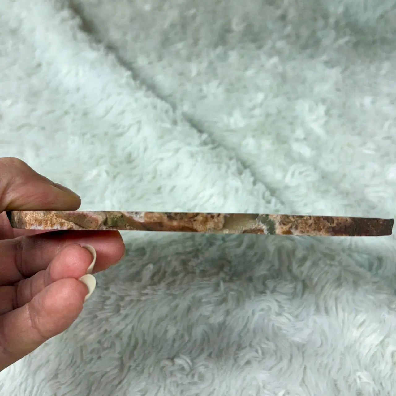 Iso uniikki Akaattilevy - Ruskea - 14cm x 11cm - 195g Valkoisen Liekin Voima