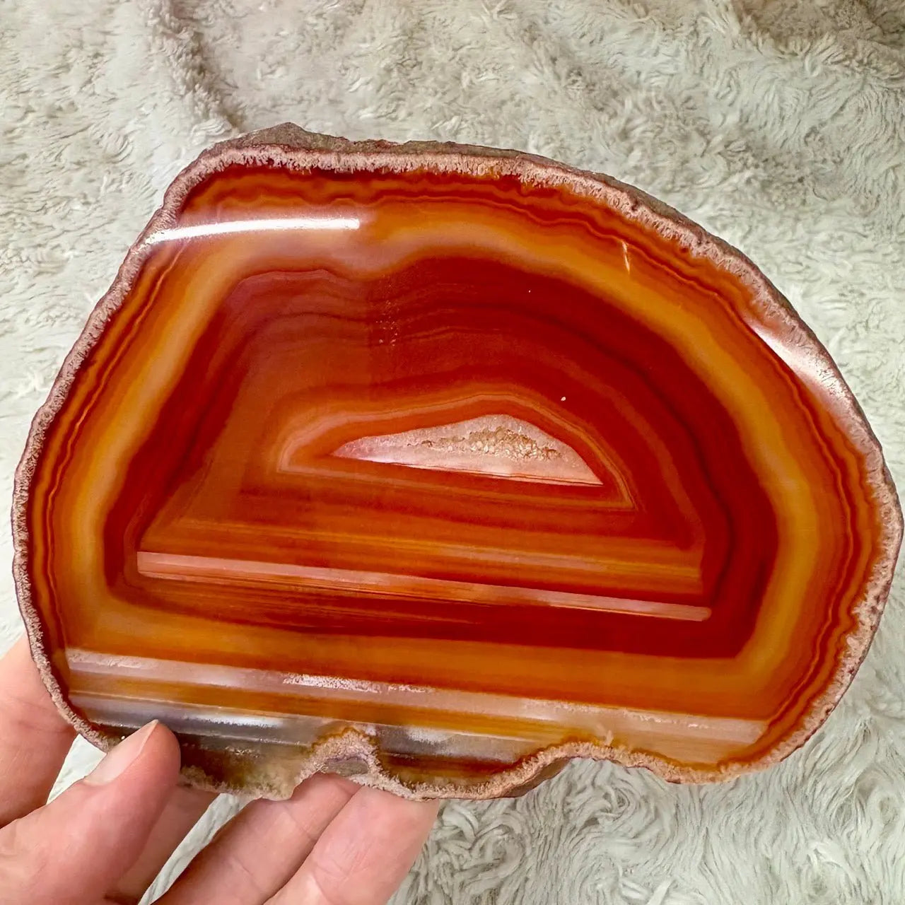 Iso uniikki Akaattilevy - Ruskea - 14cm x 11cm - 195g Valkoisen Liekin Voima