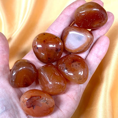 Karneoli kämmenkivi 3 - 5cm - Paras laatu - Valkoisen Liekin Voima