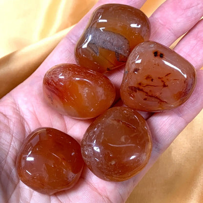 Karneoli kämmenkivi 3 - 5cm - Paras laatu - Valkoisen Liekin Voima