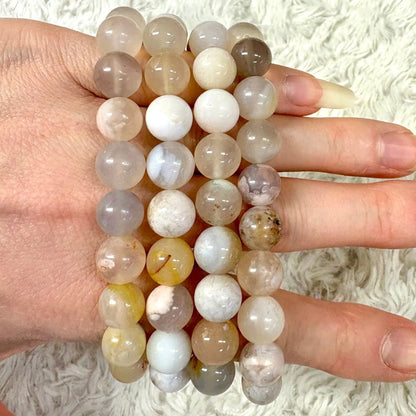 Kirsikankukka - akaatti - Rannekoru - Auttaa menestymään ja ottamaan koko potentiaalin käyttöön - Valkoisen Liekin Voima