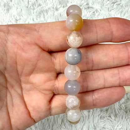 Kirsikankukka - akaatti - Rannekoru - Auttaa menestymään ja ottamaan koko potentiaalin käyttöön - Valkoisen Liekin Voima