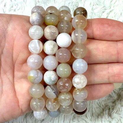 Kirsikankukka - akaatti - Rannekoru - Auttaa menestymään ja ottamaan koko potentiaalin käyttöön - Valkoisen Liekin Voima