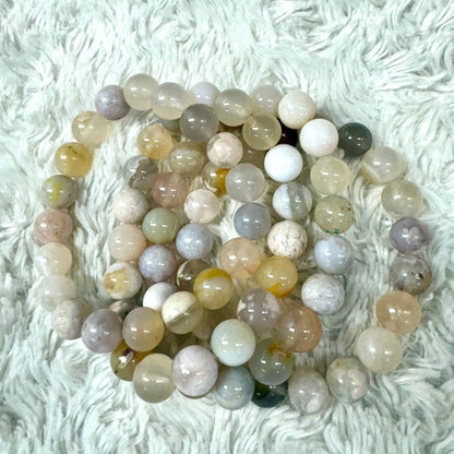 Kirsikankukka - akaatti - Rannekoru - Auttaa menestymään ja ottamaan koko potentiaalin käyttöön - Valkoisen Liekin Voima