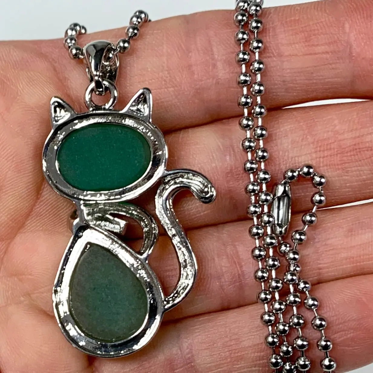 Kissakaulakoru - Vihreä aventuriini 4,5cm + ketju 60cm - Valkoisen Liekin Voima