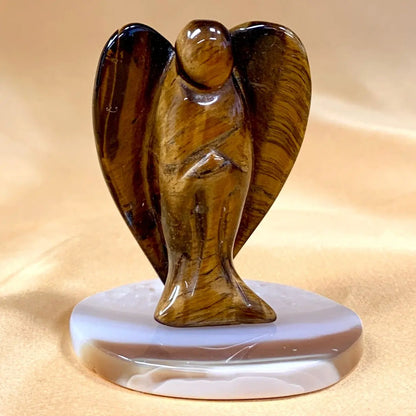 Kristallipaketti Arkkienkeli Metatron - tiikerinsilmä + akaattilevy - Valkoisen Liekin Voima