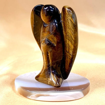 Kristallipaketti Arkkienkeli Metatron - tiikerinsilmä + akaattilevy - Valkoisen Liekin Voima