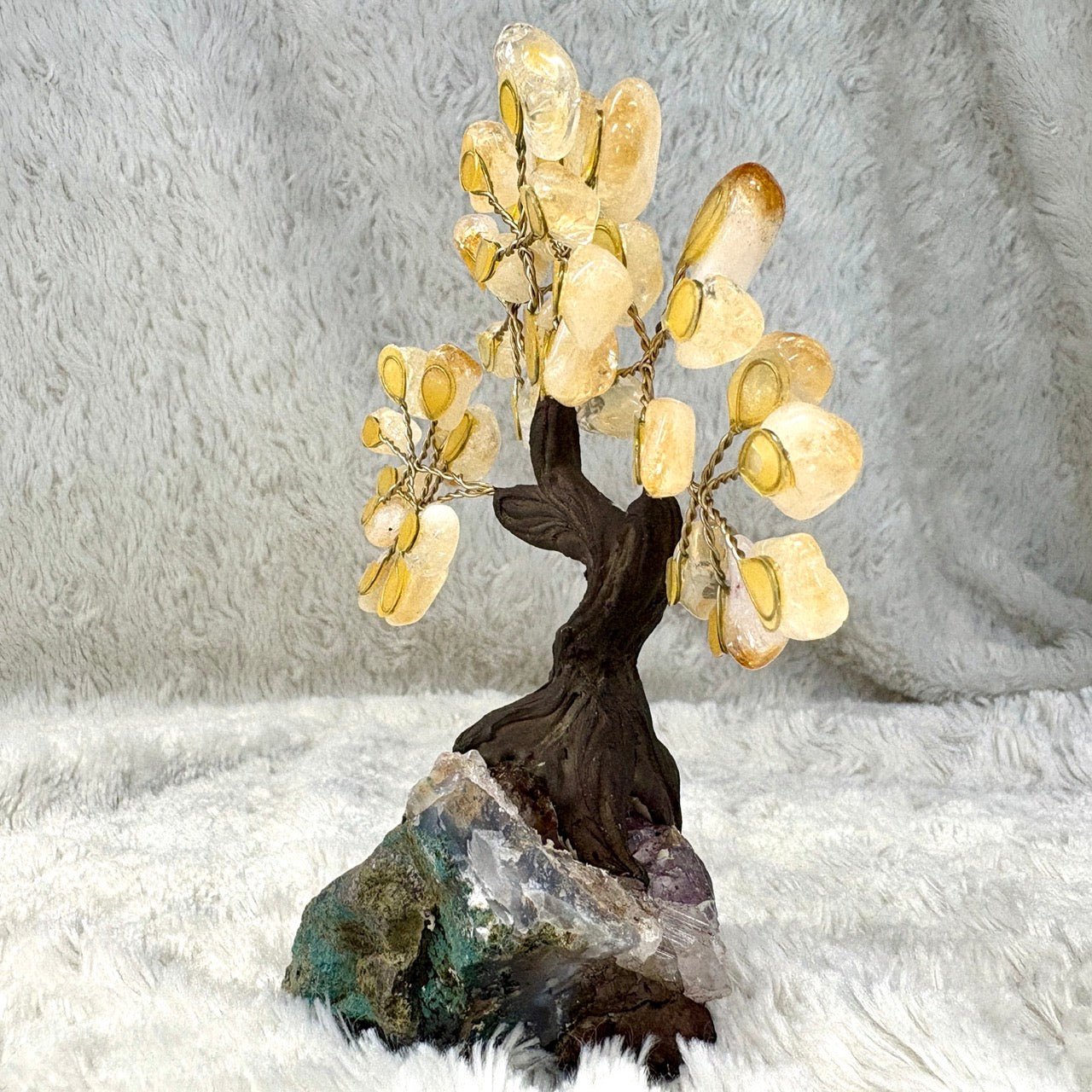 Kristallipuu - Sitriini - Ametisti 13cm - 03 - Valkoisen Liekin Voima