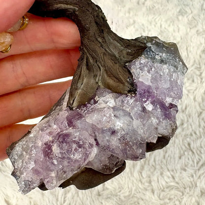 Kristallipuu - Sitriini - Ametisti 14cm - 02 - Valkoisen Liekin Voima