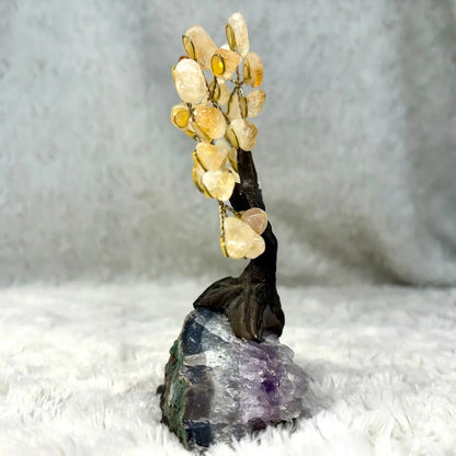 Kristallipuu - Sitriini - Ametisti 14cm - 02 - Valkoisen Liekin Voima