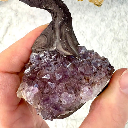 Kristallipuu - Sitriini - Ametisti 14cm - Valkoisen Liekin Voima