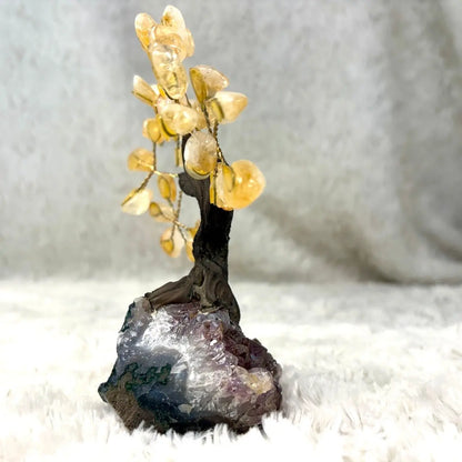 Kristallipuu - Sitriini - Ametisti 14cm - Valkoisen Liekin Voima