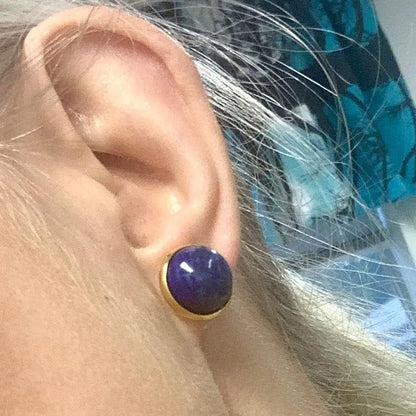 Lapis latsuli - Nappikorvakorut - Viritetty Arkkienkeli Mikaelin energiaan - Valkoisen Liekin Voima