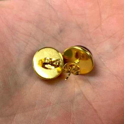 Lapis latsuli - Nappikorvakorut - Viritetty Arkkienkeli Mikaelin energiaan - Valkoisen Liekin Voima