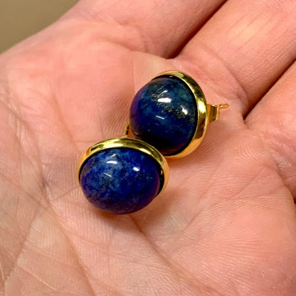 Lapis latsuli - Nappikorvakorut - Viritetty Arkkienkeli Mikaelin energiaan - Valkoisen Liekin Voima