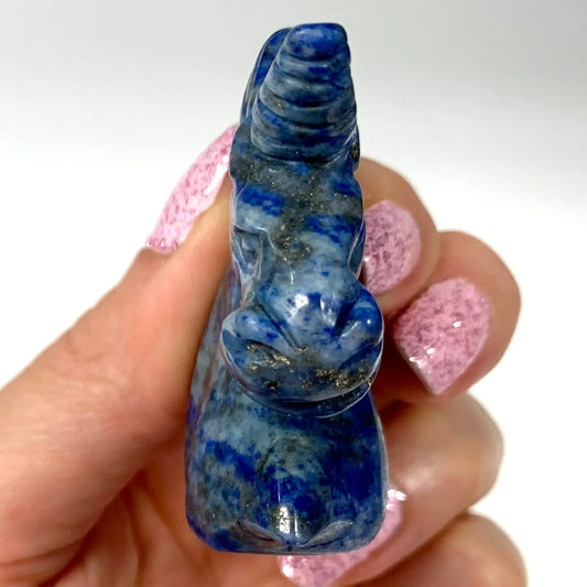 Lapis latsuli - Sinisen Säteen Kristalliyksisarvinen - 5cm - Valkoisen Liekin Voima