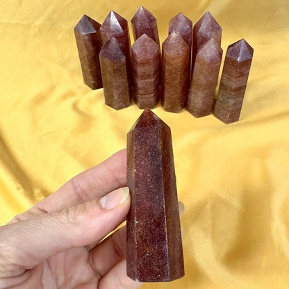 Mansikkakvartsi - Kristallikärki - Itseluottamusta ja sisäistä voimaa - 8cm - Valkoisen Liekin Voima