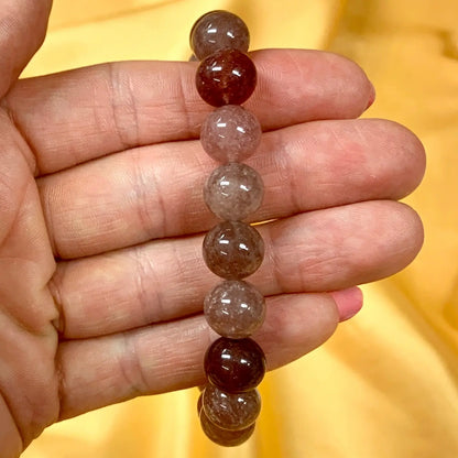 Mansikkakvartsi - Rannekoru - Herättelee sydämen unelmat ja auttaa kulkemaan niitä kohti - Valkoisen Liekin Voima