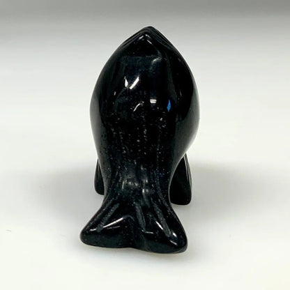 Musta obsidiaani - Kristallifisu - Lasten suosikki - 4,5cm - Valkoisen Liekin Voima