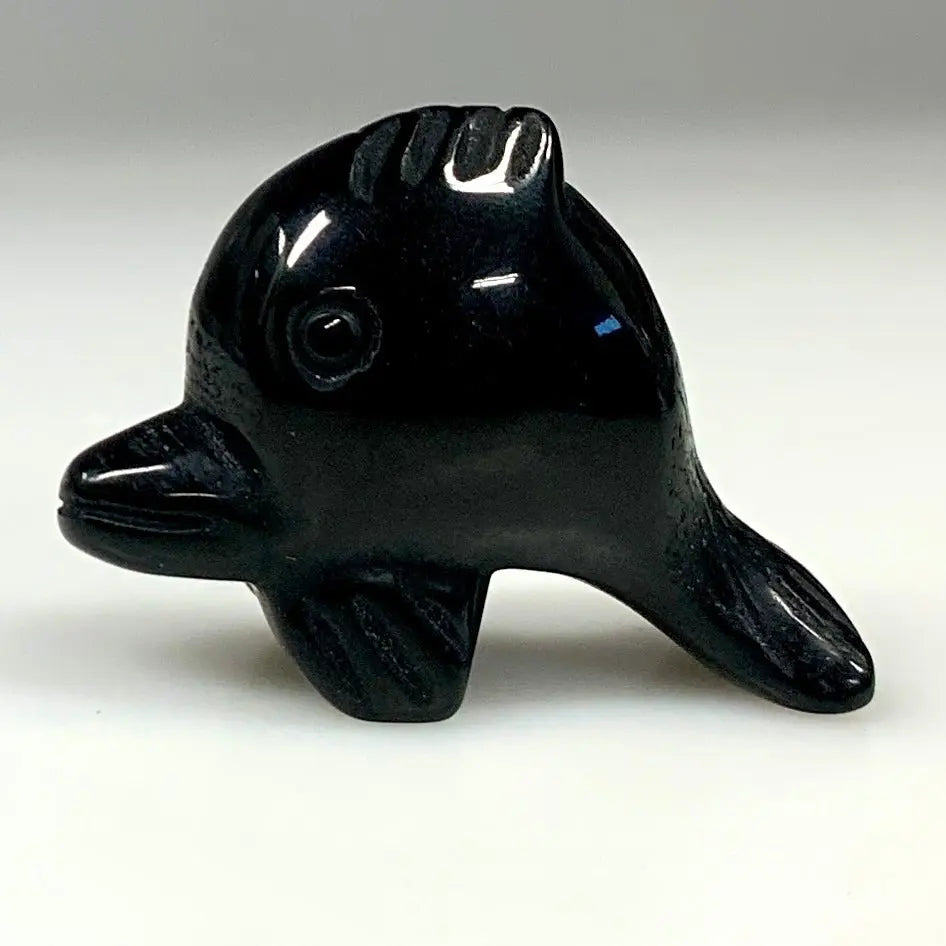 Musta obsidiaani - Kristallifisu - Lasten suosikki - 4,5cm - Valkoisen Liekin Voima