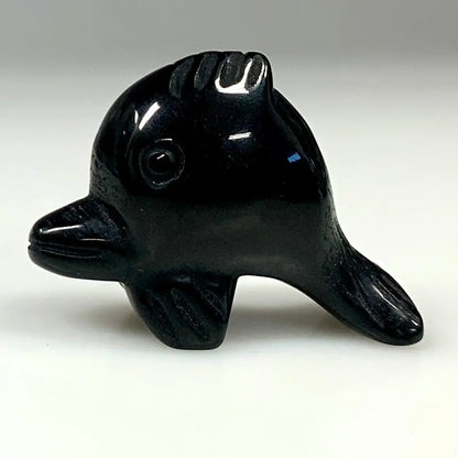 Musta obsidiaani - Kristallifisu - Lasten suosikki - 4,5cm - Valkoisen Liekin Voima