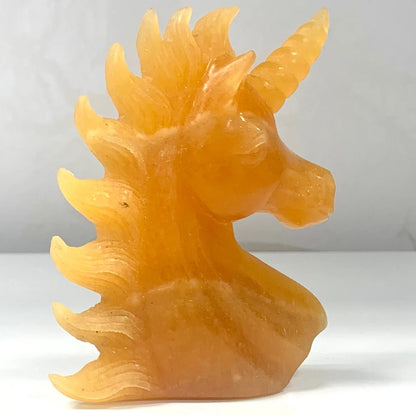 Oranssi kalsiitti - Kristalliyksisarvinen Valontähti - 10,5cm - Valkoisen Liekin Voima