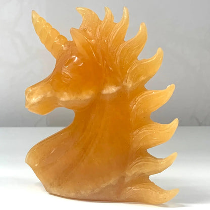 Oranssi kalsiitti - Kristalliyksisarvinen Valontähti - 10,5cm - Valkoisen Liekin Voima