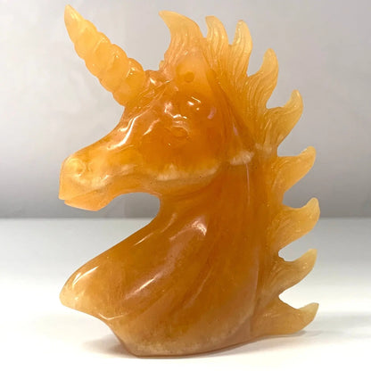 Oranssi kalsiitti - Kristalliyksisarvinen Valontähti - 10,5cm - Valkoisen Liekin Voima