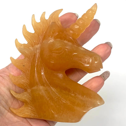 Oranssi kalsiitti - Kristalliyksisarvinen Valontähti - 10,5cm - Valkoisen Liekin Voima