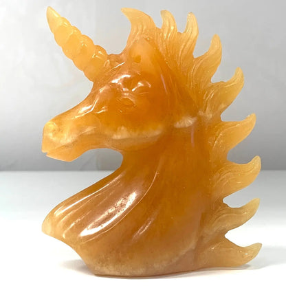 Oranssi kalsiitti - Kristalliyksisarvinen Valontähti - 10,5cm - Valkoisen Liekin Voima