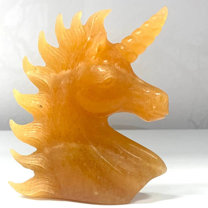 Oranssi kalsiitti - Kristalliyksisarvinen Valontähti - 10,5cm - Valkoisen Liekin Voima