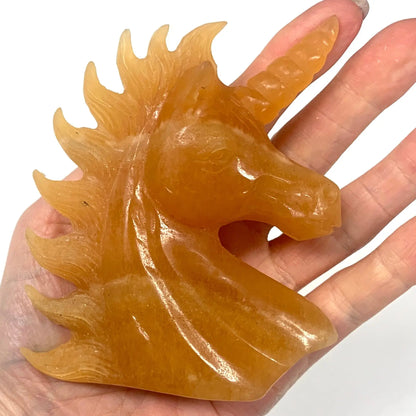 Oranssi kalsiitti - Kristalliyksisarvinen Valontähti - 10,5cm - Valkoisen Liekin Voima