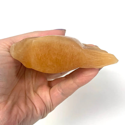 Oranssi kalsiitti - Kristalliyksisarvinen Valontähti - 10,5cm - Valkoisen Liekin Voima